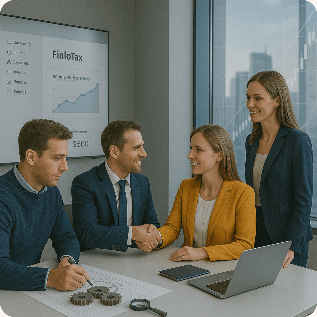 Team meeting discussing financial values